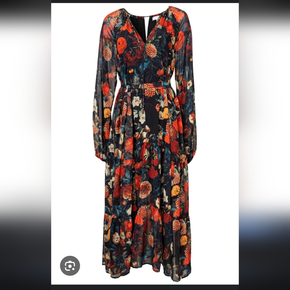 Ivy City Co Imogen Moody Floral Tiered Skirt Maxi Dress 1X - Picture 3 of 12